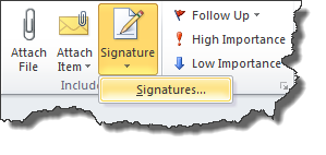 Signaturen in Outlook 2010 aus Mails bearbeiten